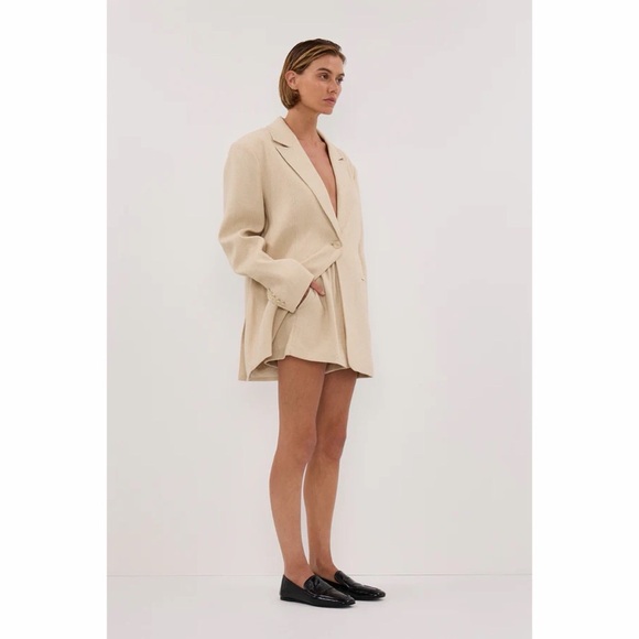 DISSH FRANKIE OAT OVERSIZED TWEED BOYFRIEND BLAZER, size US4 - Picture 6 of 8